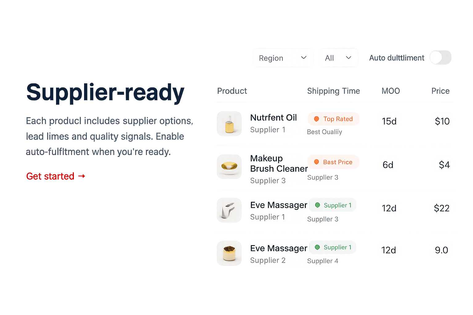 Supplier options